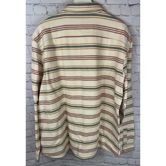 NWT FAHERTY Wavebreaker Shirt Dune Sky Stripe Organic Cotton Size XXL MSRP $198 - Picture 11 of 12